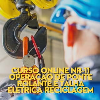Curso Online NR-11 Operação de Ponte Rolante e Talha elétrica Reciclagem Curso a Distancia para Empresas Curso Online de Operador de Maquina